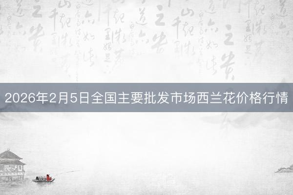 2026年2月5日全国主要批发市场西兰花价格行情