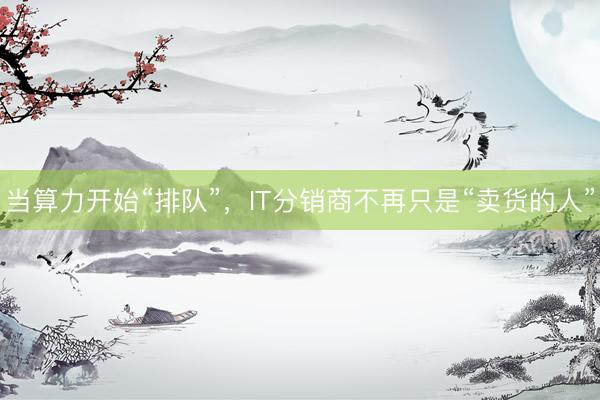 当算力开始“排队”，IT分销商不再只是“卖货的人”