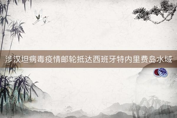 涉汉坦病毒疫情邮轮抵达西班牙特内里费岛水域
