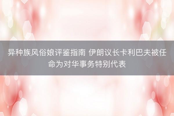 异种族风俗娘评鉴指南 伊朗议长卡利巴夫被任命为对华事务特别代表