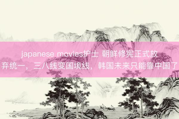 japanese movies护士 朝鲜修宪正式放弃统一,三八线变国境线,韩国未来只能靠中国了