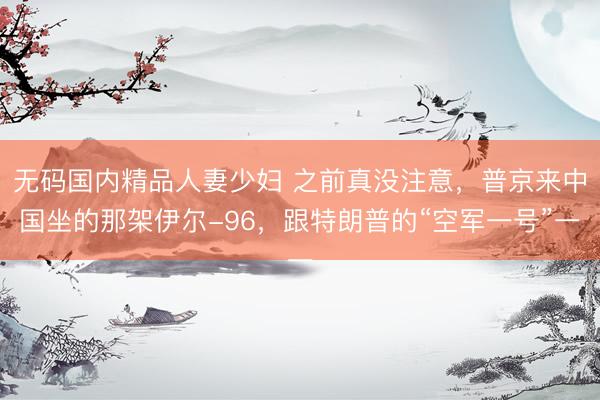 无码国内精品人妻少妇 之前真没注意，普京来中国坐的那架伊尔-96，跟特朗普的“空军一号”一