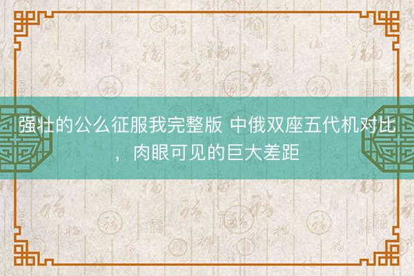 强壮的公么征服我完整版 中俄双座五代机对比，肉眼可见的巨大差距