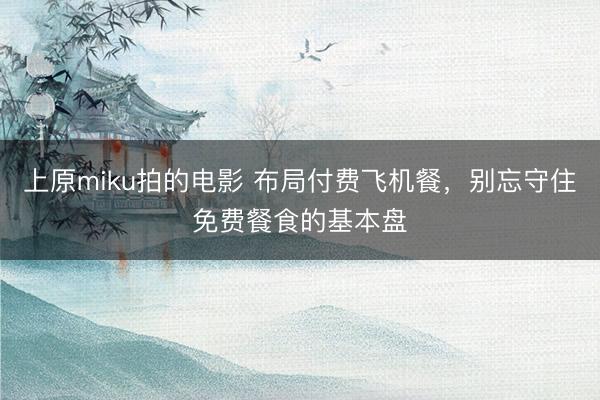 上原miku拍的电影 布局付费飞机餐，别忘守住免费餐食的基本盘