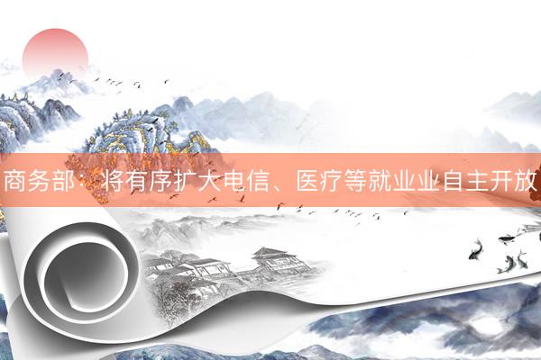 商务部:将有序扩大电信、医疗等就业业自主开放