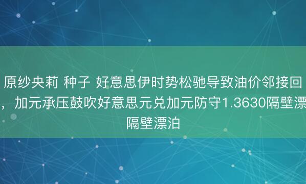 原纱央莉 种子 好意思伊时势松驰导致油价邻接回落，加元承压鼓吹好意思元兑加元防守1.3630隔壁漂泊