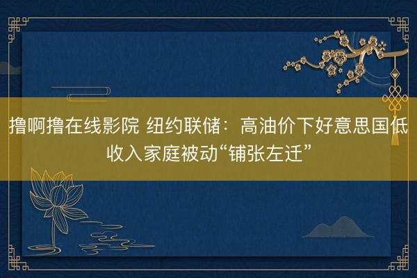 撸啊撸在线影院 纽约联储：高油价下好意思国低收入家庭被动“铺张左迁”