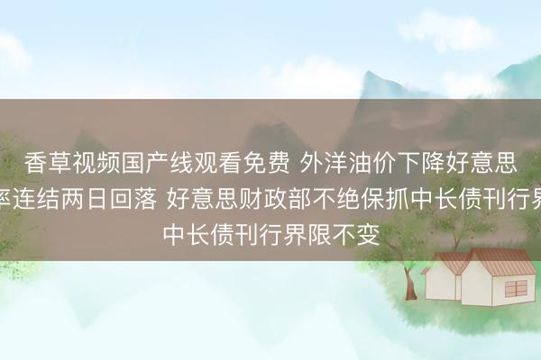 香草视频国产线观看免费 外洋油价下降好意思债收益率连结两日回落 好意思财政部不绝保抓中长债刊行界限不变