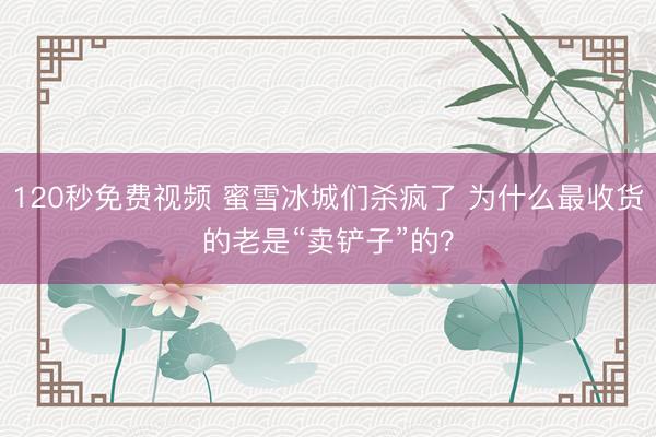 120秒免费视频 蜜雪冰城们杀疯了 为什么最收货的老是“卖铲子”的？