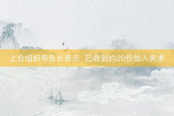 上合组织布告长表示  已收到约20份加入央求