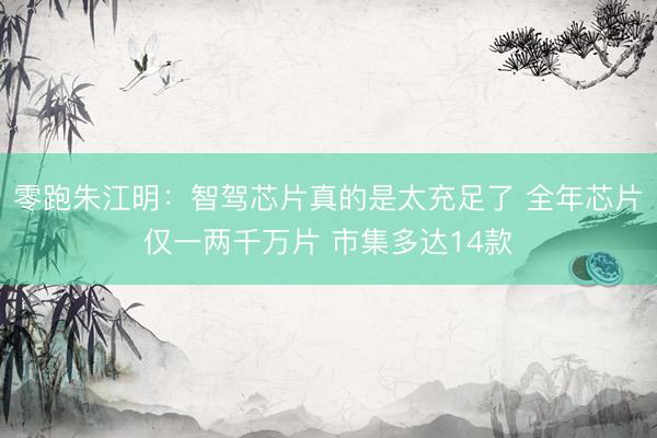 零跑朱江明：智驾芯片真的是太充足了 全年芯片仅一两千万片 市集多达14款