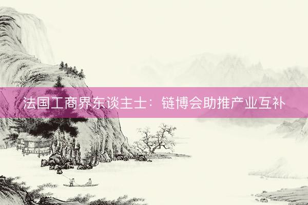 法国工商界东谈主士:链博会助推产业互补