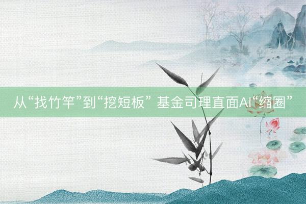 从“找竹竿”到“挖短板” 基金司理直面AI“缩圈”